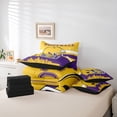 thumbnail image 6 of jejeloiu Football Sport City 7-Piece Bedding Comforter Set,Purple Yellow King Bedding Sets For Teens Reversible, 6 of 8