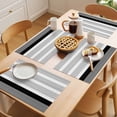 thumbnail image 5 of Black Stripe Placemats Set of 6 Modern Rustic Horizontal Black Striped Place Mats Indoor Wipeable Table Mats Washable Cloth Dining Table Placemats for Kitchen Holiday Party Home Decor 13x19 Inch, 5 of 9