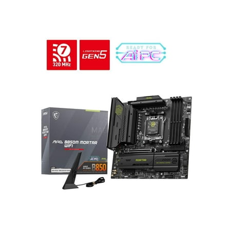 MSI MAG B850M MORTAR WIFI Gaming Desktop Motherboard - AMD B850 Chipset - Socket AM5 - Micro ATX (magb850mmortarwifi)