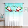 thumbnail image 3 of Goory Rideaux de Noël Luxe 2 Pcs Draperies Texturées en Lin Décoration Maison Rideau de Fenêtre Poche de Tringle Style Chambre-2 L:30 Pouces x H:65 Pouces, 3 of 6