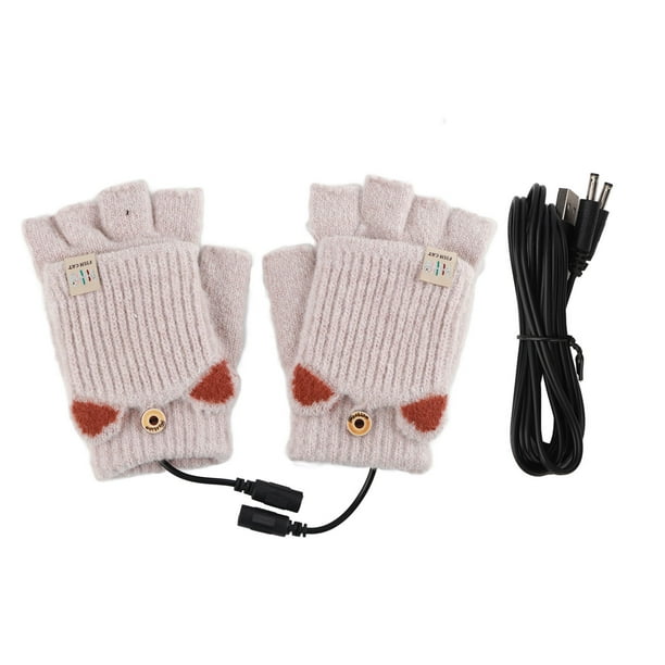 Guantes Térmicos para Mujer,Guantes Térmicos USB Manopla Guantes Térmicos USB Guantes Térmicos Sin Dedos Tecnología De Vanguardia