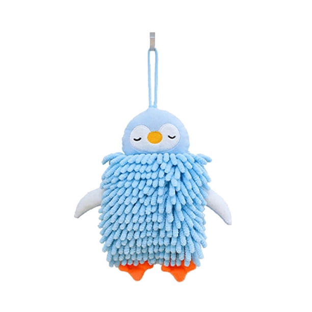 Toallas de mano suaves de microfibra Toalla de mano de secado rápido con dibujos animados de animales y lazo para colgar, para cocina y baño