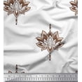 thumbnail image 1 of Soimoi Polyester Crepe Fabric Dot & Lotus Block Printed Fabric 1 Yard 52 Inch Wide, 1 of 3