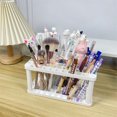 thumbnail image 4 of Hovmgk 72 Hole Makeup Brush Drying Rack, Multi-Function Storage Stand, Plastic Brush Organizer for Desk & Bathroom, Space-Saving Design for Makeup Brushes & Art Supplies, Pink/Gray/White, 4 of 8