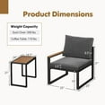 thumbnail image 2 of Costway Ensemble de Mobilier de Patio 3 Pcs avec Coussins Doux Cadre en Aluminium Résistant aux Intempéries Extérieur, 2 of 7