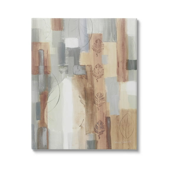 Organic Leaf Watermarks Intricate Irregular Rectangular Pattern Abstract Painting Gallery-Wrapped Canvas Print Wall Art