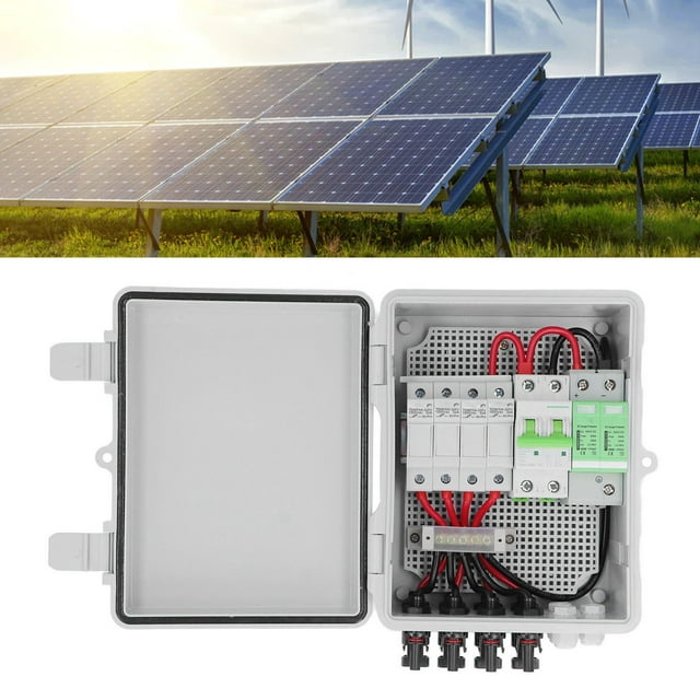 CAJA DE COMBINADOR PV, CAJA DE COMBINADOR Solar de 4 Cuerdas IP65 Impermable 10a Fusible De Corriente para el panel de Panel Solar de la Cuadritrula Off