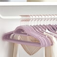 thumbnail image 5 of 50 Pack Velvet Hangers Clothes Hanger with Swivel Hook Non-Slip for Coat Shirt Dress Pants Tie Lavender Purple, 5 of 7
