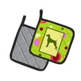 thumbnail image 2 of Carolines Treasures CK1063PTHD Lime Green Dots Weimaraner Pair of Pot Holders , 7.5HX7.5W, multicolor, 2 of 3