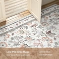thumbnail image 3 of Washable Area Rug for Living Room, NovDeco 6'x9' Boho Khaki Floral Print Indoor Rug, Low Pile & Stain Resistant Carpet for Bedroom Office Dining Room, 3 of 10