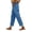 Blue, variant on Cropped Beach Pants for Women 2026 Spring Summer Relaxed Fit Elastic Waist Straight Leg Lightweight Linen Pants with Pockets