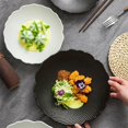 thumbnail image 3 of Household Ceramic Salad Plate Three-dimensional Relief Texture High-grade Tableware Creative Irregular Deep Plate, 3 of 6