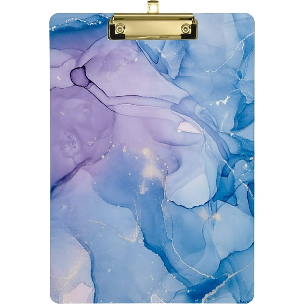 FMSHPON Purple Marble Blue Ink Modern Fluid Art Clipboard Hardboard ...