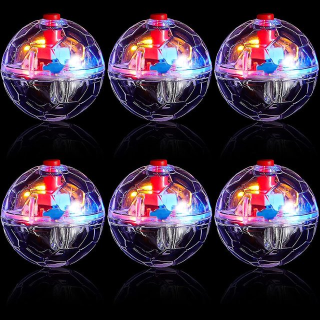 6pcs LED Cat Balls Ghost Hunting Cat Ball LED Motion Activated Cat Toy, Interactive Lighted Ball Cat Toys, Pet Glowing Mini Running Exercise Ball Toys