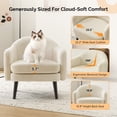 thumbnail image 6 of Ktaxon Corduroy Accent Chair, Deep Seat Armchair with Wood Legs, Comfy Sinlge sofa for Living Room, Bedroom, Reading Nook Beige, 6 of 11