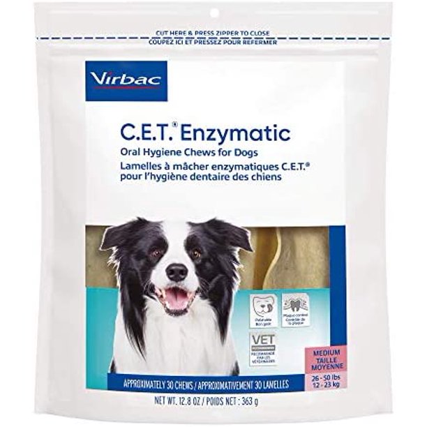 Virbac CET Enzymatic Oral Hygiene Chews for Dogs NEW Medium
