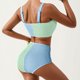 thumbnail image 5 of WILLBEST Conjuntos de Bikini Para Mujer, Trajes de Baño de Dos Piezas Con Cuello Cuadrado Fruncido, Trajes de Baño de Cintura Alta, 5 of 6