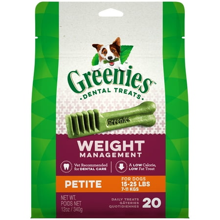 Greenies Weight Management Petite Natural Dental Dog Chews, 12 oz. Pack (20 Treats)