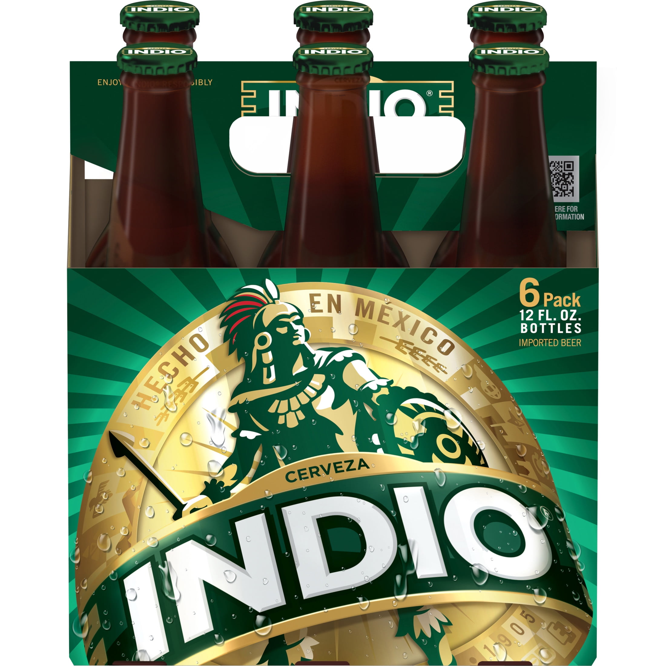 Indio Mexican Lager Beer, 6 Pack, 12 fl oz Bottles