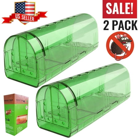 Smartasin 2Packs Humane Mouse Trap Squirrel Cage Household Environmental Friendly Plastic Mice Animal Trap Cage (Best Way To Trap Squirrels)