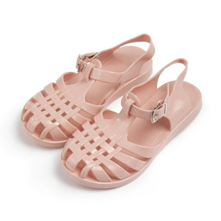

Kannior Toddler Girls Jelly Sandals Soft Rubber Sole Closed Toe Summer Shoes Mary Jane Dress Princess Flat