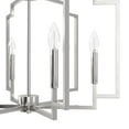 thumbnail image 4 of Hunter - Zoanne 6-light Brushed Nickel, Large Chandelier, Dimmable, Modern Style, Geometric Shaped, for Bedrooms, Dining, Living Rooms - 19573, 4 of 7