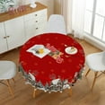 thumbnail image 4 of Lfeey Merry Christmas Snowman Round Tablecloth, Tabletop for Xmas Winter Holiday, 60" Round, 4 of 6