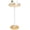 Natural + White, variant on Small Round Side Table, Drink Table, Coffee Martini Table with Pedestal Accent for Small Spaces in Living Room, Bedroom, Sofa Couch, Pink KK168BZ01