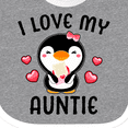 thumbnail image 4 of Inktastic I Love My Auntie with Cute Penguin and Hearts Girls Baby Bib, 4 of 4