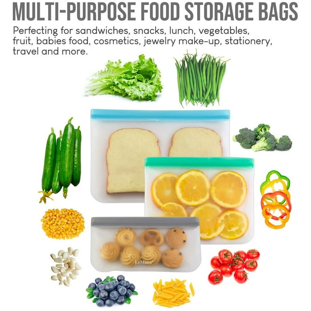 Small Reusable Food Storage Bags Freezer & Dishwasher Safe BPA Fre –