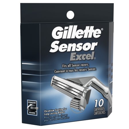 Gillette Sensor Excel Men's Razor Blade Refills, 10