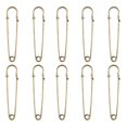 thumbnail image 2 of Spencer 10PCS Large Safety Pins, 3 Inch Heavy Duty Safety Pins Assorted, Big Safety Pins for Clothes, Metal Spring Lock Pins for Blanket Crafts Skirts Kilts Brooch Making, Bronze, 2 of 9