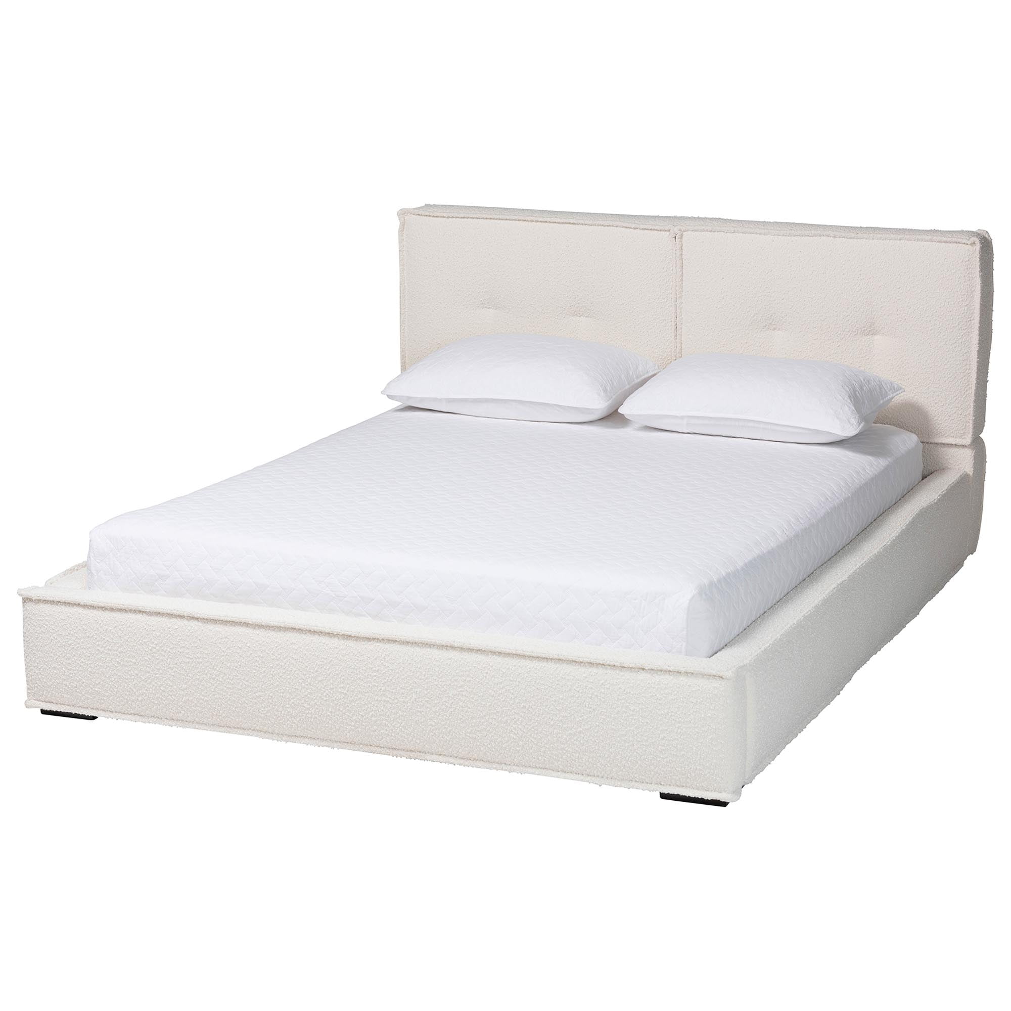 Baxton Studio Laverick Modern Platform Bed, Queen, Cream