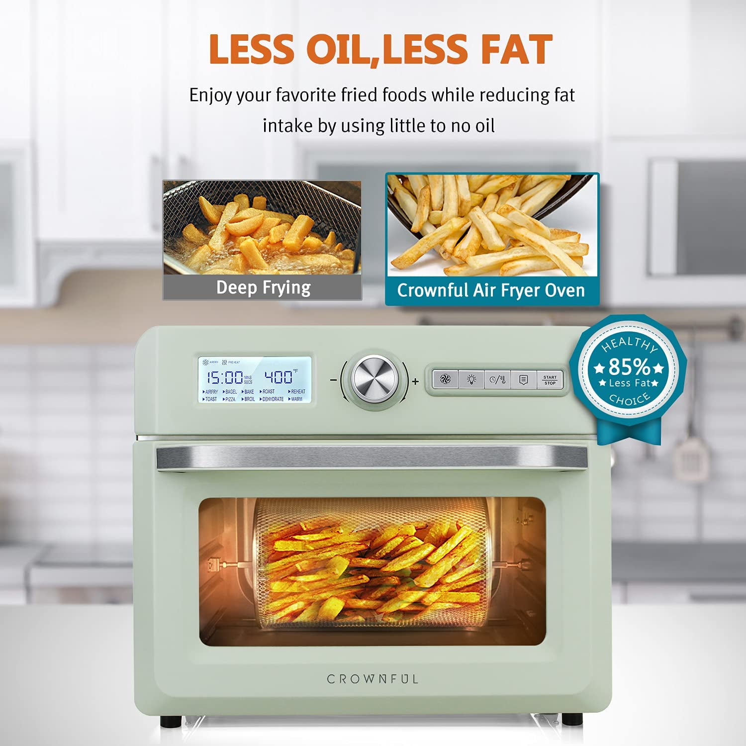 crownful air fryer oven 19qt