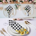 thumbnail image 2 of Sunflower Cloth Napkins, Black White Check Country Yellow Floral Washable and Reusable Dinner Napkins Set of 4, Table Napkin for Kitchen Party Birthday Wedding Hotel Housewarming 20"x20", 2 of 8