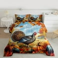 thumbnail image 2 of Manfei Happy Thanksgiving Day Bedding Comforter Set,Hello Fall Maples Twin Comforter Sets,Rustic Autumn Pumpkin Bedding Set For Teens,Microfiber Bedroom Decor Reversible,2-Piece, 2 of 8