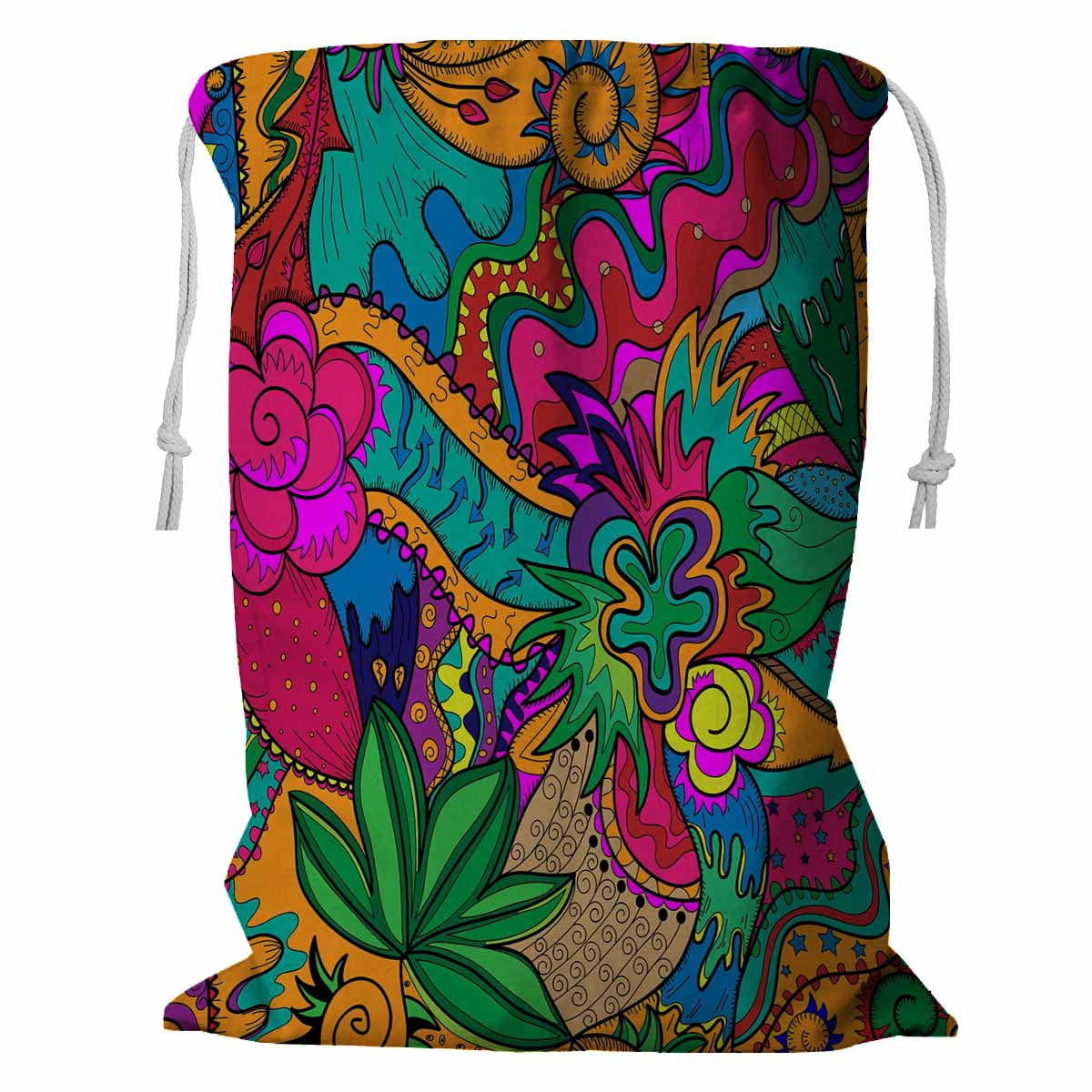 ABPHQTO Abstract Drawing Stoner Art Storage Basket Laundry Bag with  Drawstring 24x32 Inch 