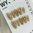 thumbnail image 4 of New handmade wear autumn and winter smudge gradual change gentle nail art finished nail patch pure handmade short removable, 4 of 8