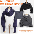 thumbnail image 5 of Knitted Scarf with Sleeves for Women,2026 New Knit Wrap Sweater Shawl Crochet Tops Cape Blanket for Autumn Winter , Multifunctional Knitted Sweater Scarf, 5 of 7