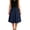 Navy, variant on Women's Pleated Wide Leg Midi Culottes, Elastic Waist Mock Midi Skirt Look Five Quarter Pants with 2 Deep Pockets, Soft Lightweight Breathable Casual Trousers for Daily Work Weekend Green L
