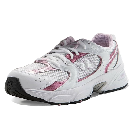 New Balance 530 (Big Kid) Sneaker, White/Pink Sugar, 5 US Unisex