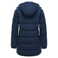 thumbnail image 2 of Soularge Women's Plus Size Winter Coat Hooded Winter Puffer Jacket Windproof Outerwear Coat Navy 5X, 2 of 7
