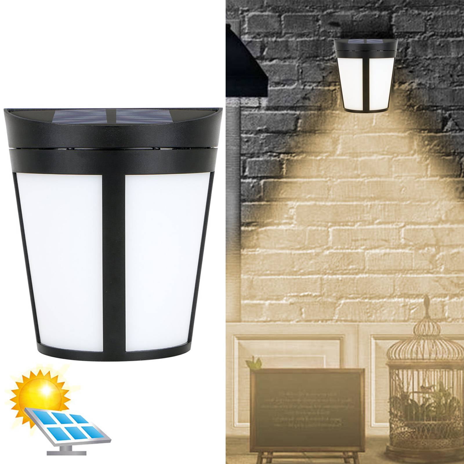 2/4PCS LED Stainless Steel Solar Powered Wall Lights Lantern Lamp Outdoor Garden 