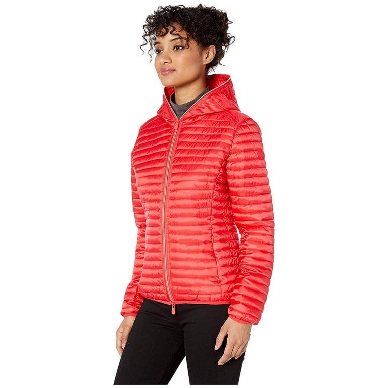 Save the Duck Hooded Basic Jacket Hibiscus Red - Walmart.com