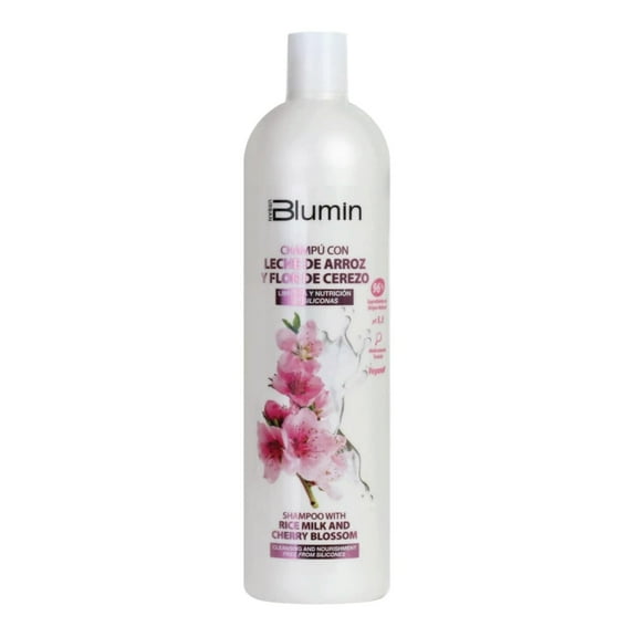 Blumin Rice Milk and Cherry Blossom Shampoo for Normal or Dry Hair – Shine, 1000 ml