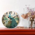 thumbnail image 2 of Wall Clock 10 Inch Silent Non-Ticking 8 Beautiful Peacock Battery Operated Rustic Retro for Living Room Home Kitchen Bathroom, 2 of 7