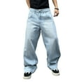 thumbnail image 2 of Mrmall Mens Baggy Jeans Y2k Skater Vintage Plain Pants Casual Wide Leg Jeans Loose Fit Denim Jeans Streetwear, 2 of 5
