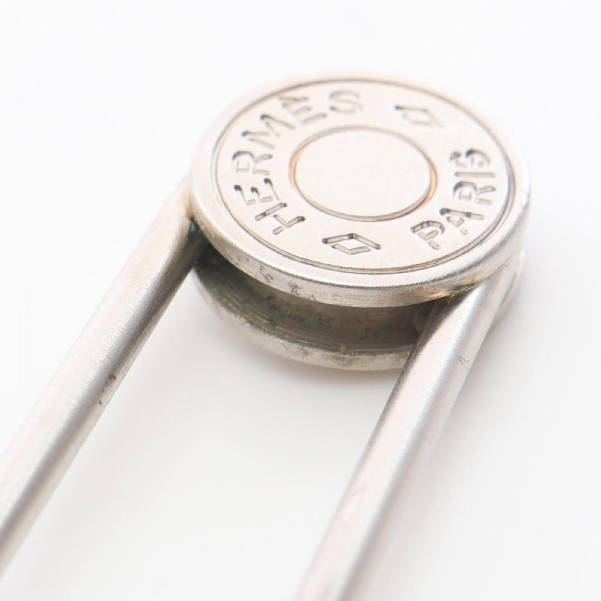Pre-Owned Hermes HERMES Sellier Safety Pin Brooch Accessory Stainless Steel Women's Silver