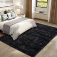 thumbnail image 2 of Lochas Fluffy Rug Soft Fuzzy Shag Carpet for Bedroom Living Room Indoor Home Decor Nursery Big Area Rugs, 5'x8',Black, 2 of 7