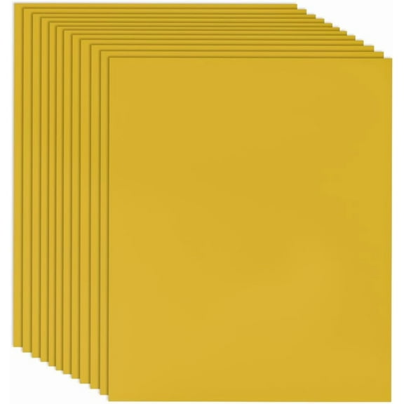 12Pcs Gold Iron on Vinyl Sheets HTV Heat Transfer Vinyl Sheets 12 x 10 Inch Rectangle PVC Sublimation Ink Pack Accessories for T Shirts Hats Bags Clothing DIY Making Crafting Decorations Goldenrod